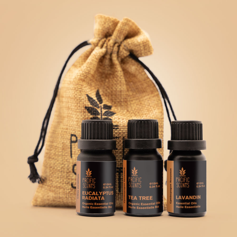 tea tree, lavandin, eucalyptus radiata, lice essential oils pack